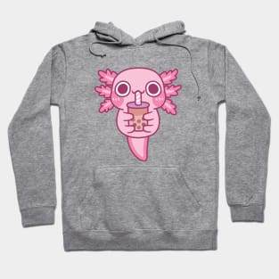 Cute Little Axolotl Drinking Bubble Tea Hoodie